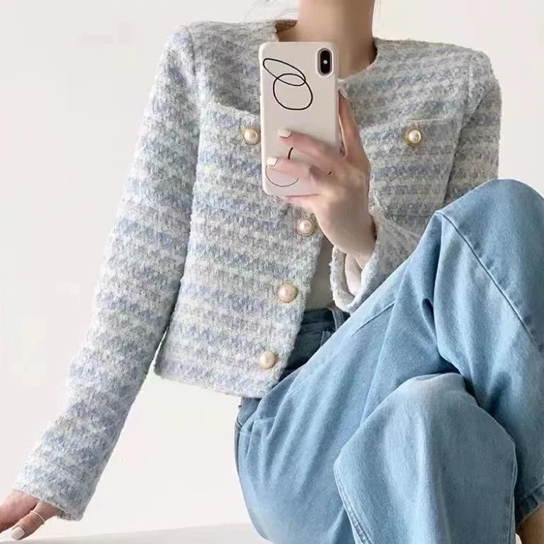 Elegant Tweed Short Coat