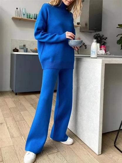 Knitted Turtleneck 2-Piece Tracksuit