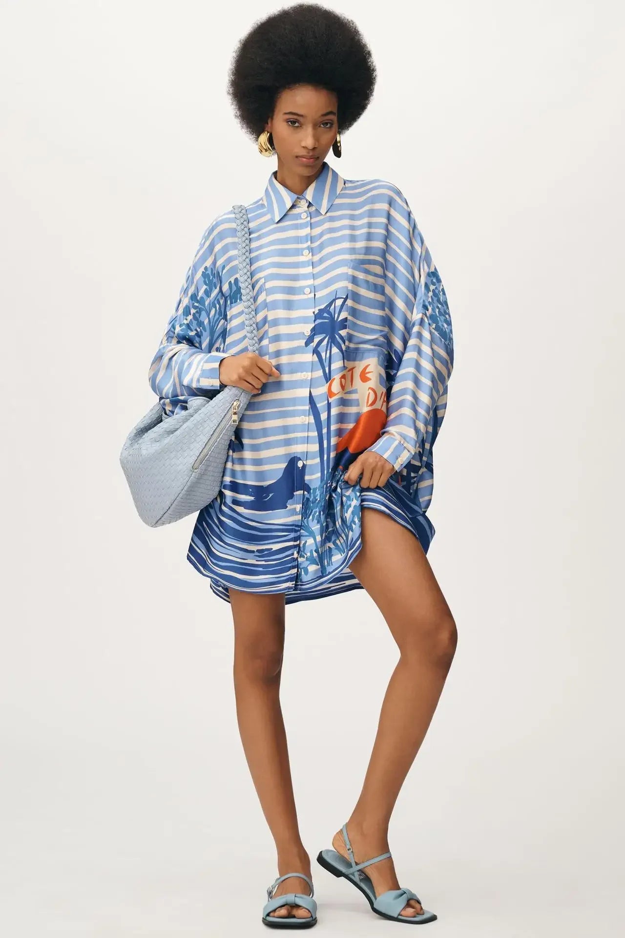 Chic Doodle Print Cardigan Dress