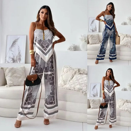 Satin Bloom Lace-Up Two-Piece Set