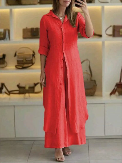Grace Line Wide-Leg Pant Set