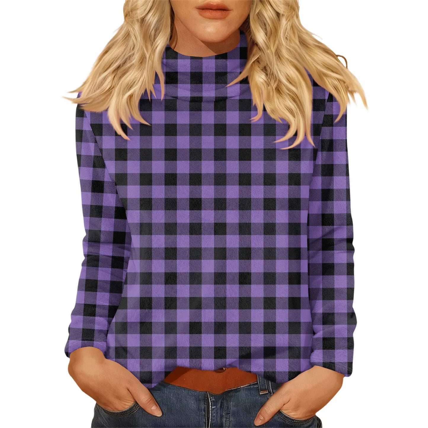 Women’s Daily Casual Plaid Pullover Sweater