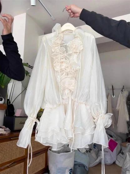 Women's Casual Ruffle Mini Dress