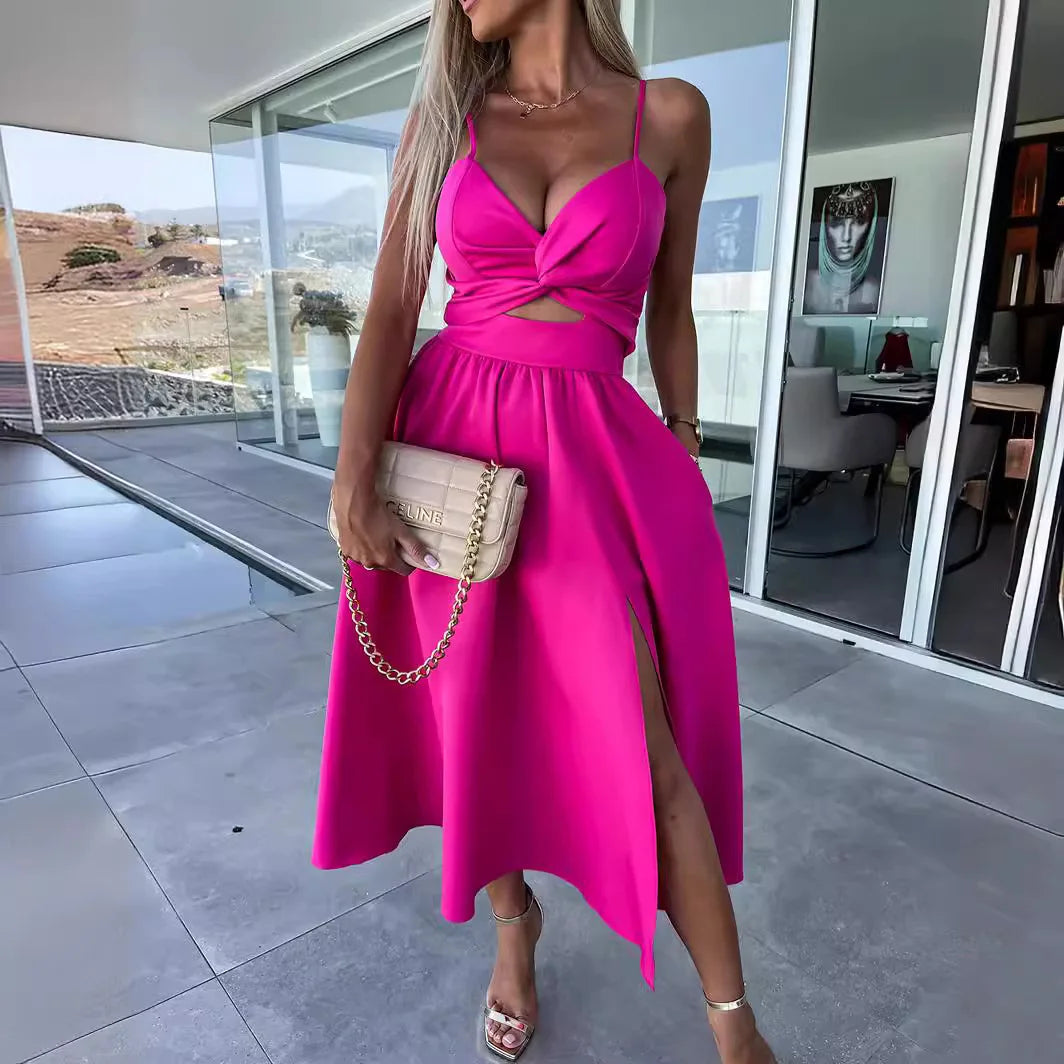 Backless V-Neck Camis Dress