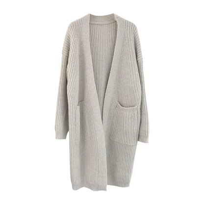 Plush Wave Maxi Knit Pocket Cardigan