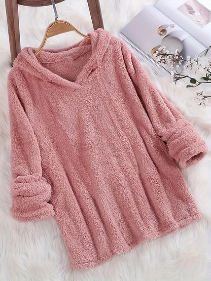 Fleece Glow Solid Hoodie Sweatshirt
