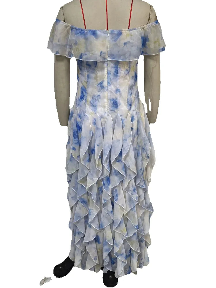 Parisian Breeze Off-Shoulder Maxi Dress