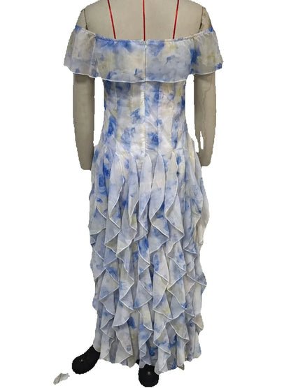 Parisian Breeze Off-Shoulder Maxi Dress