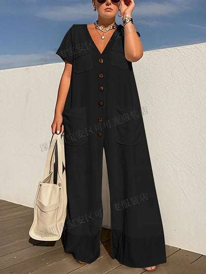 Effortless Edge V-Neck Jumpsuit