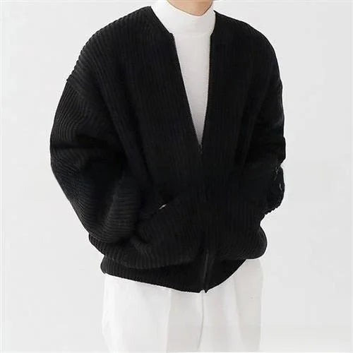 Men's Stand Collar Slim Fit Knit Jacket