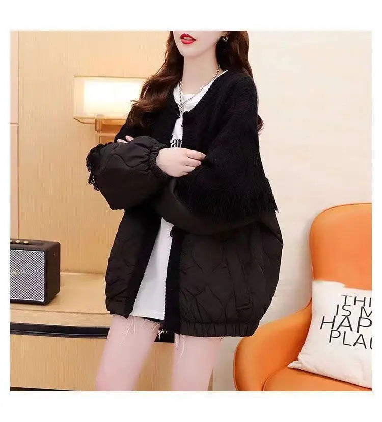 TasselEase Spliced Knit Winter Cardigan