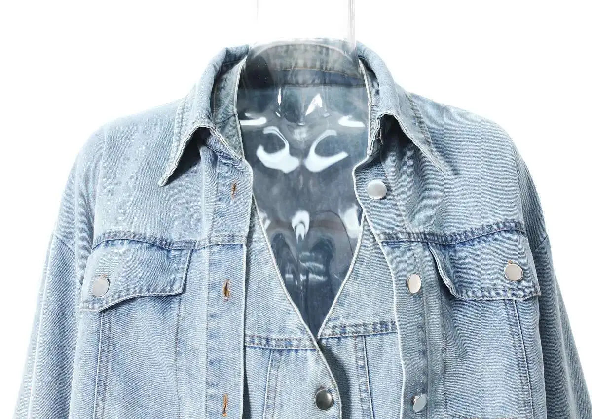 Deat Spliced Belt Denim Coat