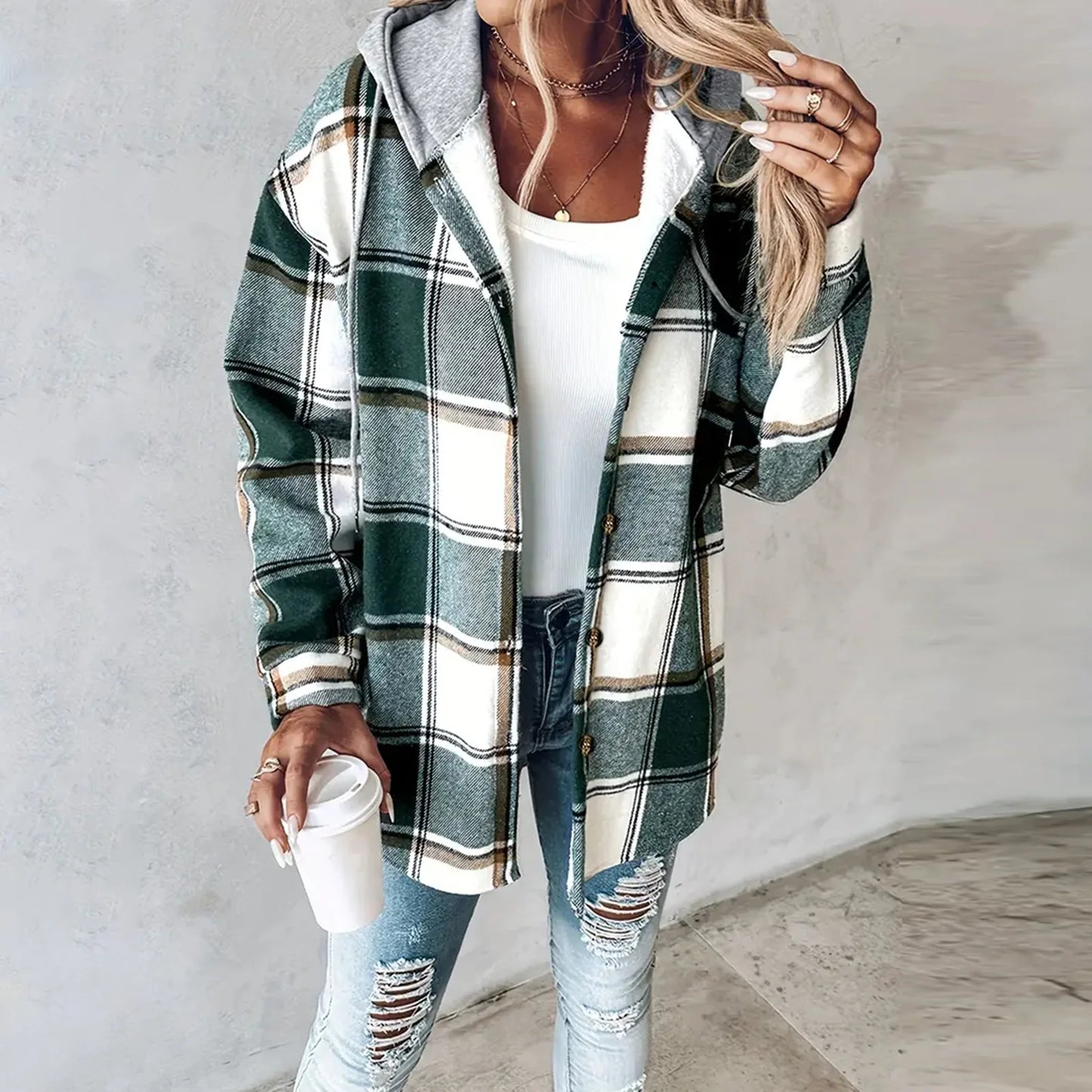 Plaid Street Style Hoodie