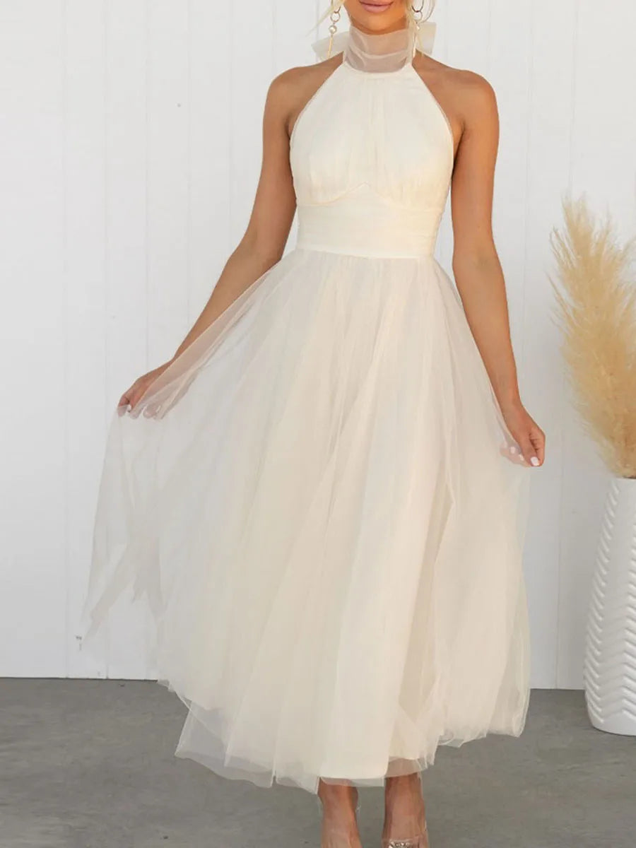 Chiffon Halter Neck Dress