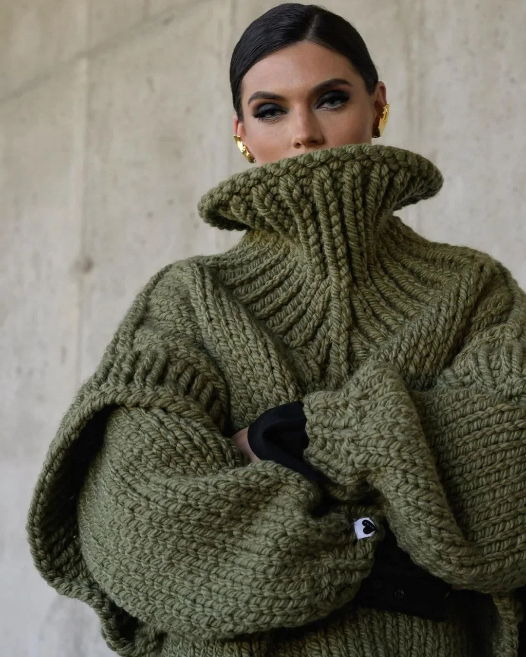 SnugCharm Oversized Winter Knit Sweater
