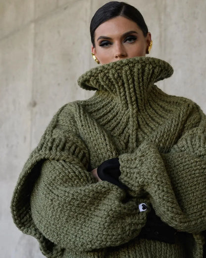 SnugCharm Oversized Winter Knit Sweater