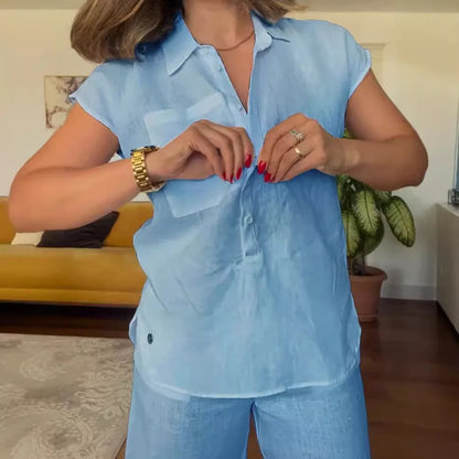 Chic Cotton Linen Two-Piece Set