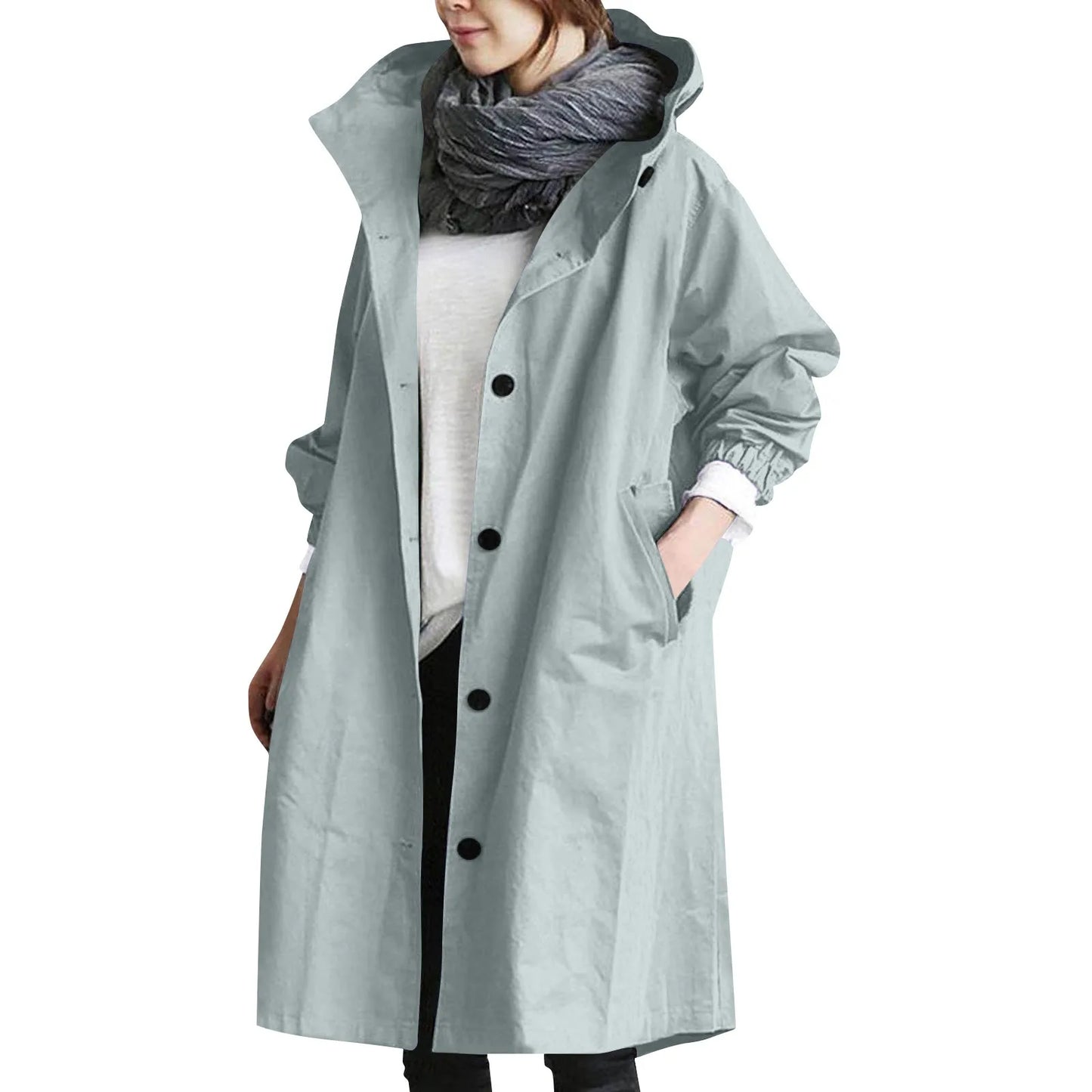 Women’s Long Hooded Trench Coat