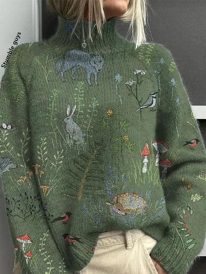 Women’s Santa Deer Knit Hoodie Sweater