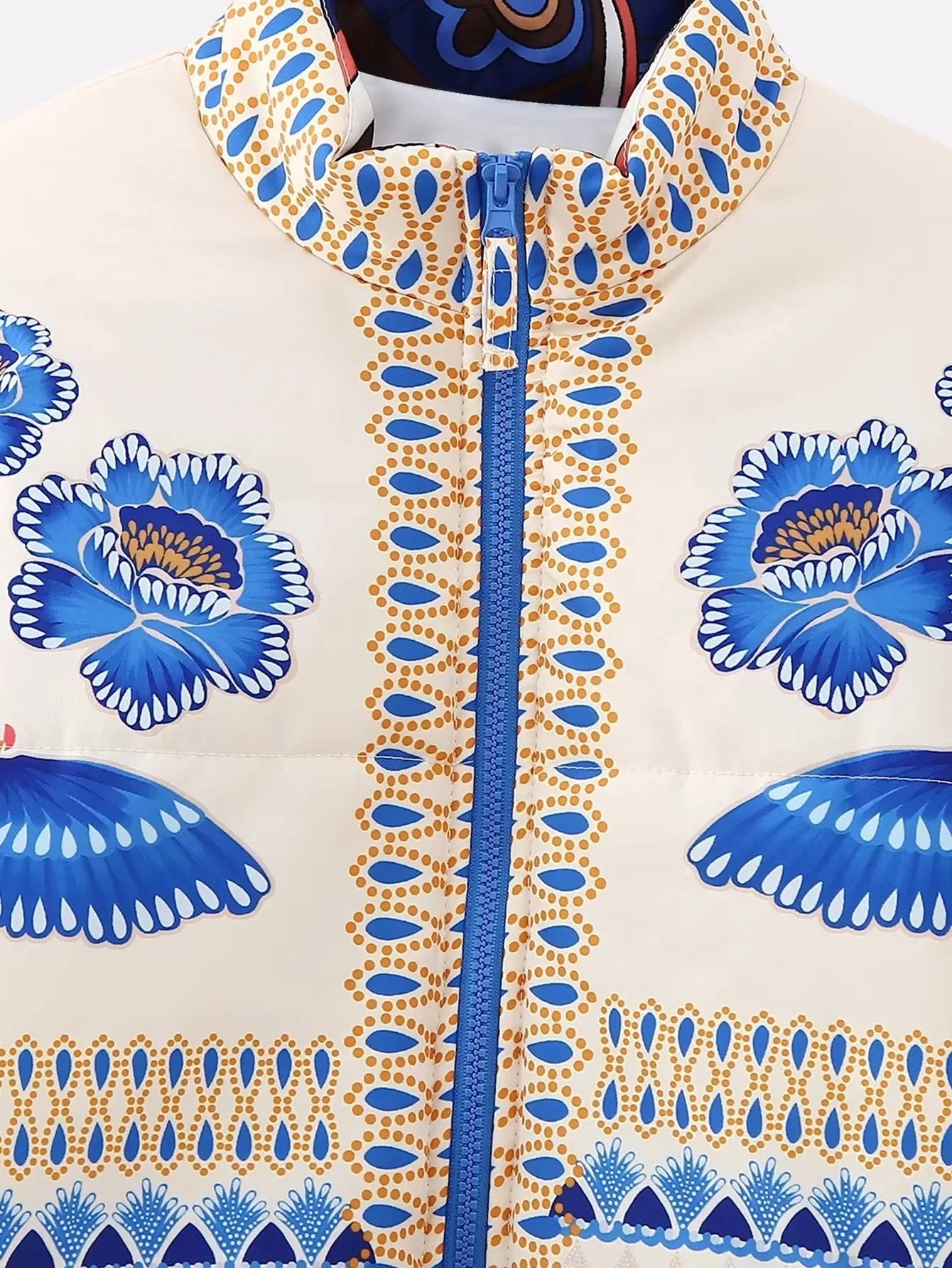 Vivid Charm Printed Lapel Jacket