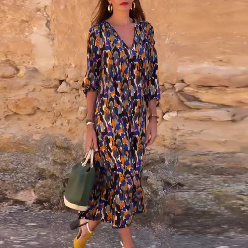 Vintage Grace Puff Sleeve Dress