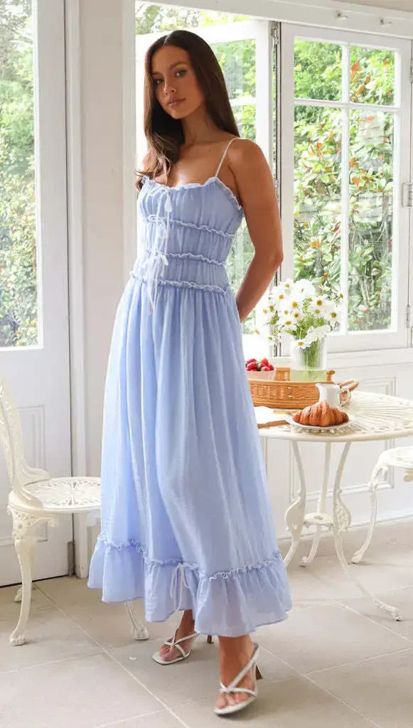 Elegant Slash Neck Holiday Maxi Dress