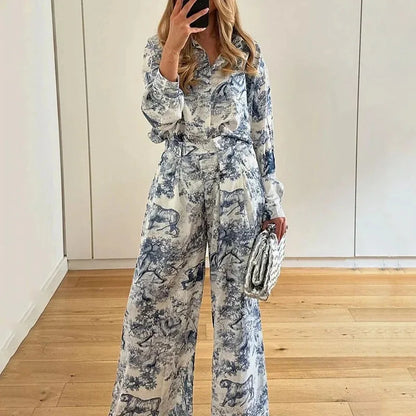 Graffiti Print Casual Two-Piece