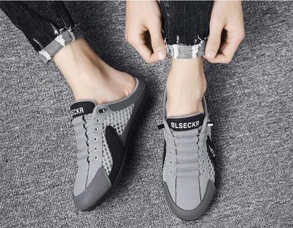 Breathable PU Leather Mesh Slides