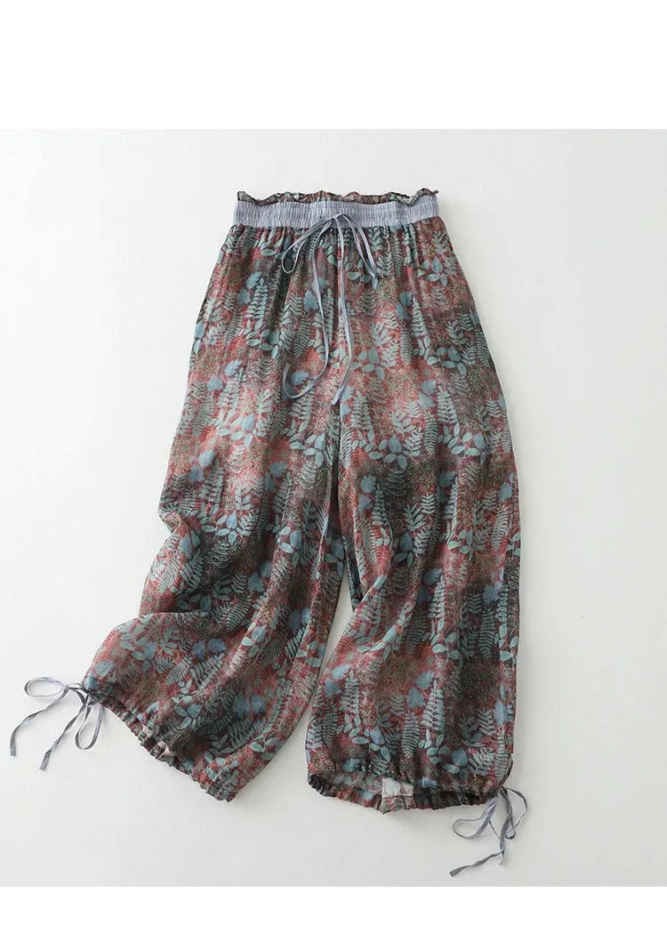 Autumn Grace Printed Cotton Trousers