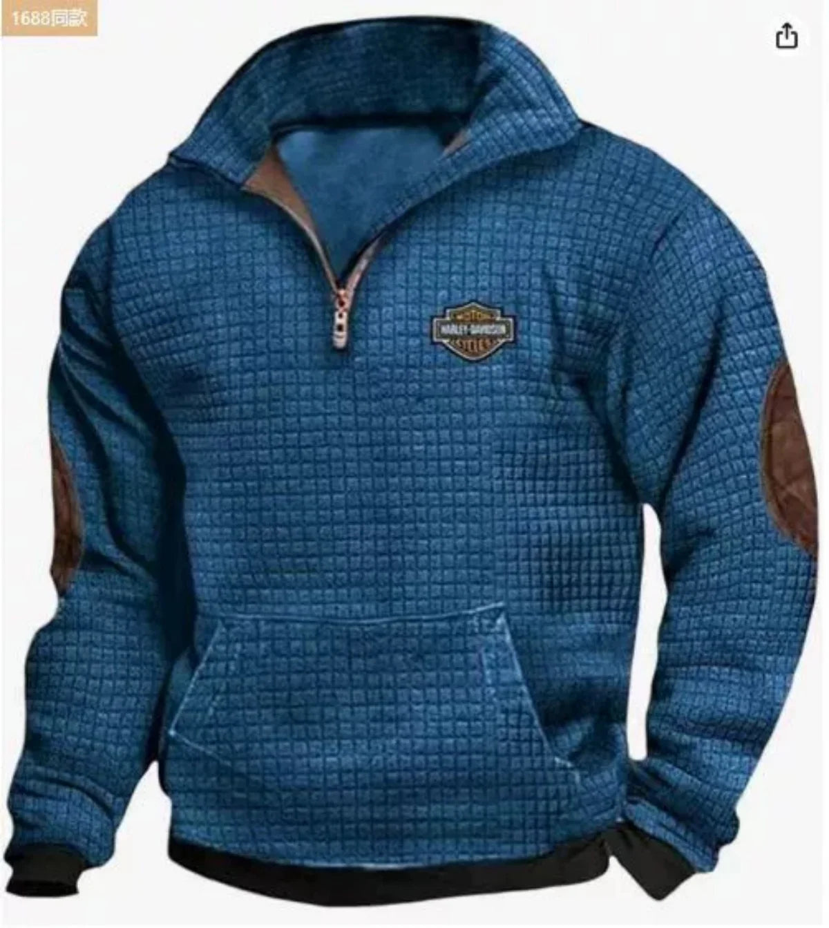 Men’s 3D Printed Half-Zip Winter Jacket