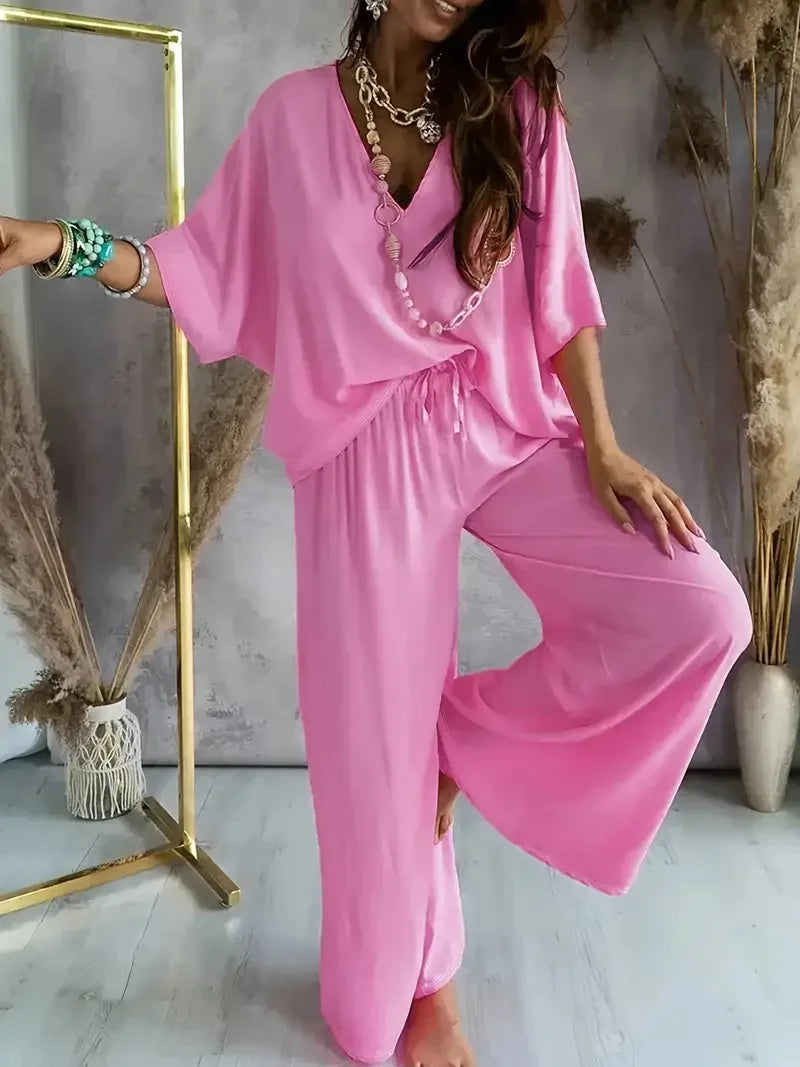 Chic White Lace-Up Two-Piece Set