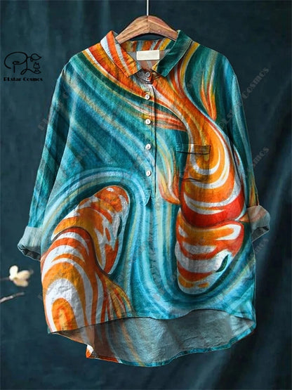 Retro Bloom 3D Floral Tube Shirt