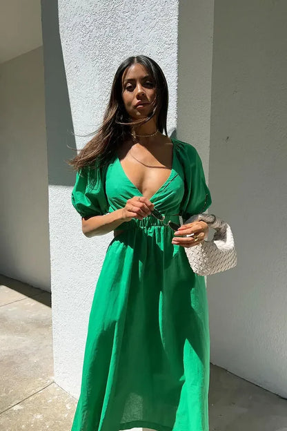 Sweet Bloom Puff Sleeve Dress