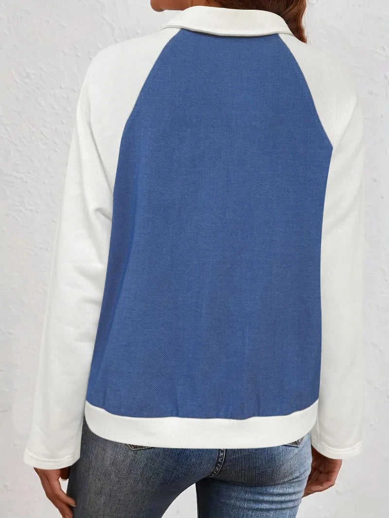 Women’s Color-Block Patchwork Denim Jacket