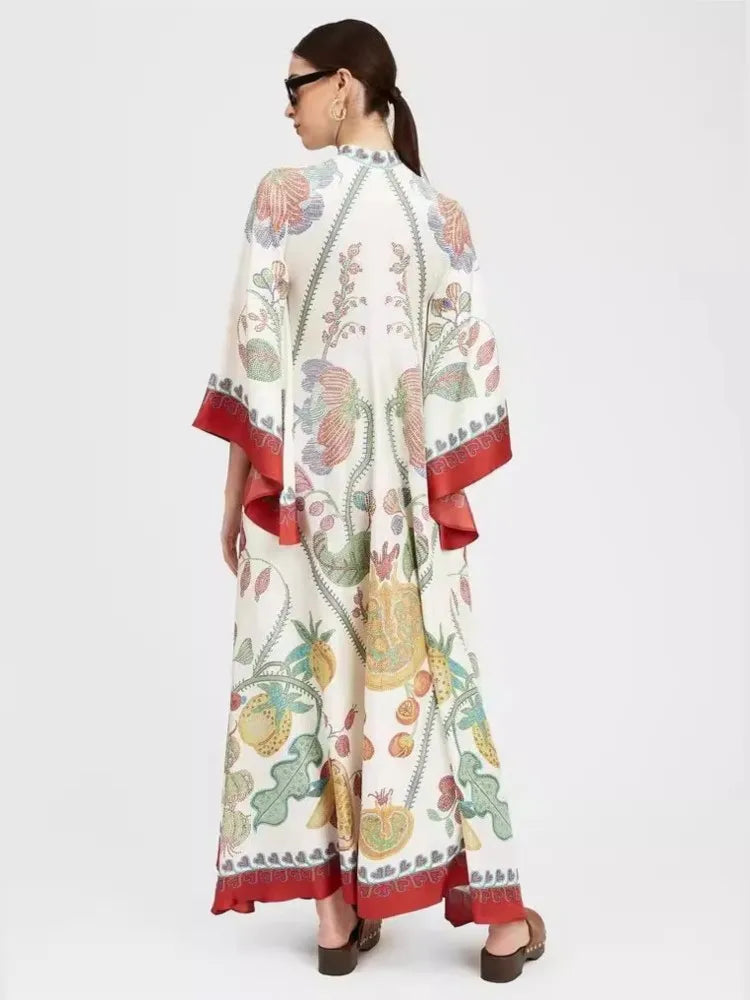 Vintage Muse Printed Maxi Dress