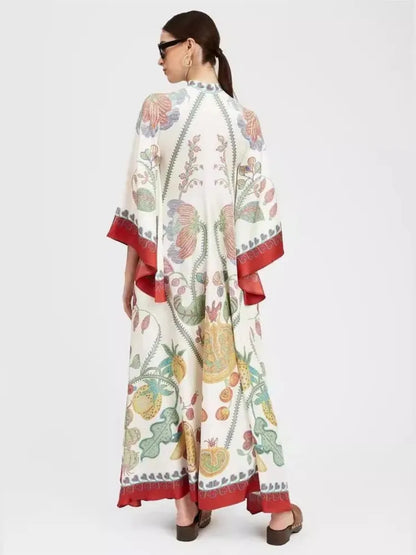 Vintage Muse Printed Maxi Dress