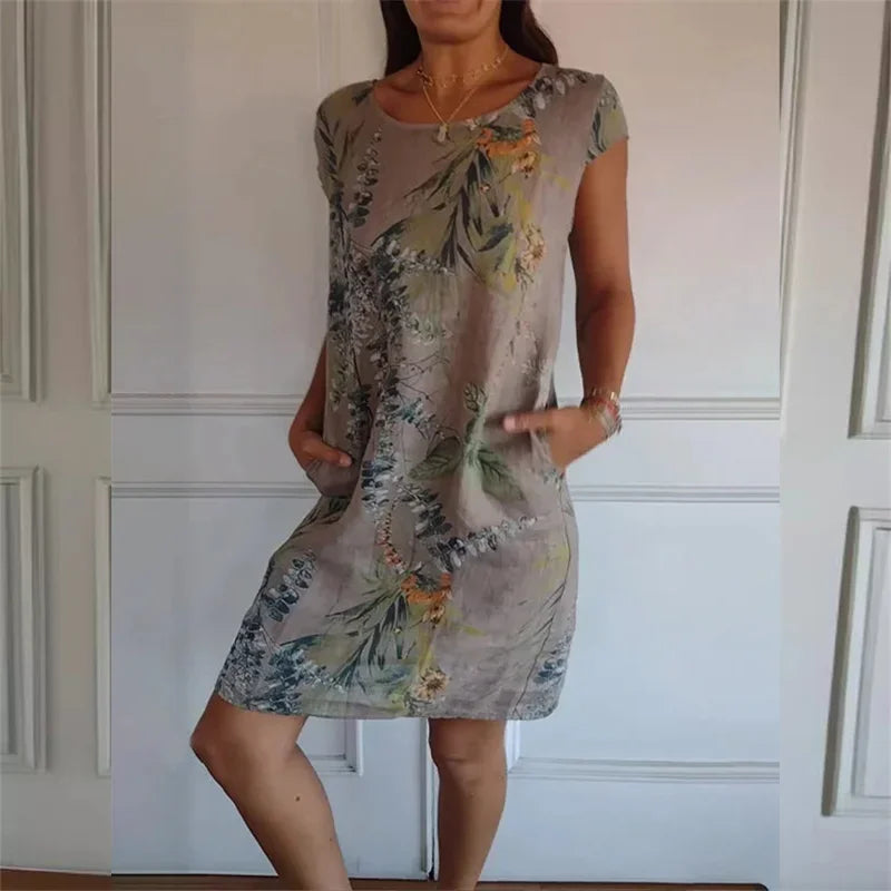 Effortless Printed Knee-Length Dress