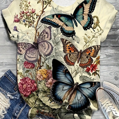 Elegant Floral Slim T-Shirt