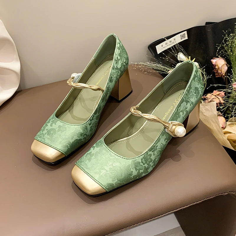 Elegant Charm Block Heel Pumps