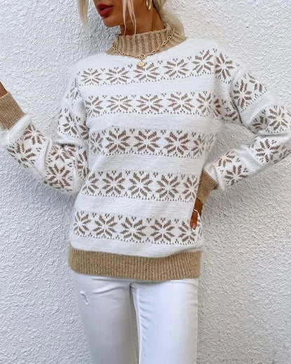 Cozy Half Turtleneck Snow Sweater