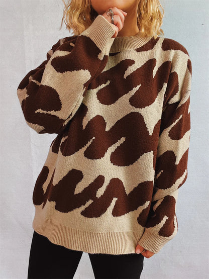 Stripe Craft Patchwork Knit Pullover