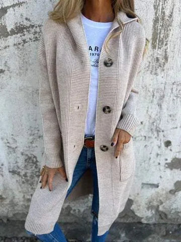 Cozy Line Mid-Length Knit Cardigan