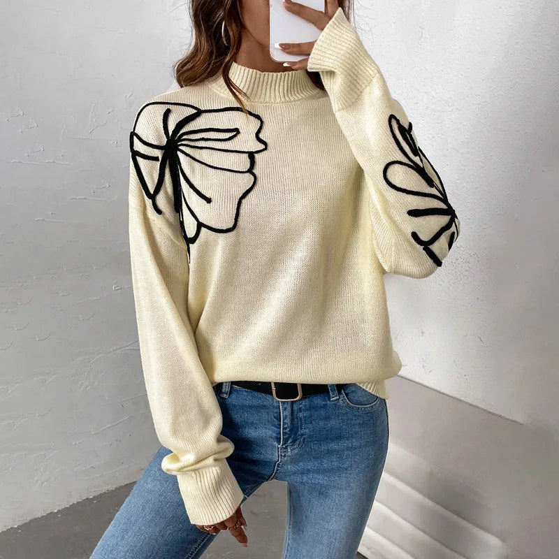 Apricot Bloom Half-Turtle Sweater