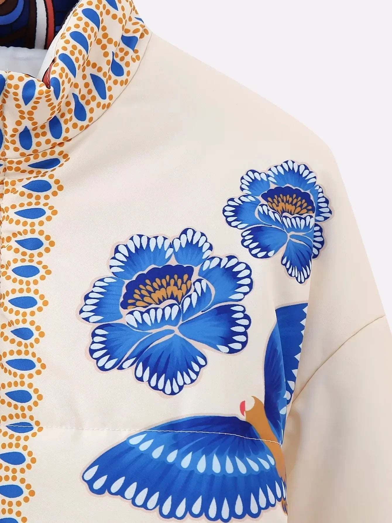 Vivid Charm Printed Lapel Jacket