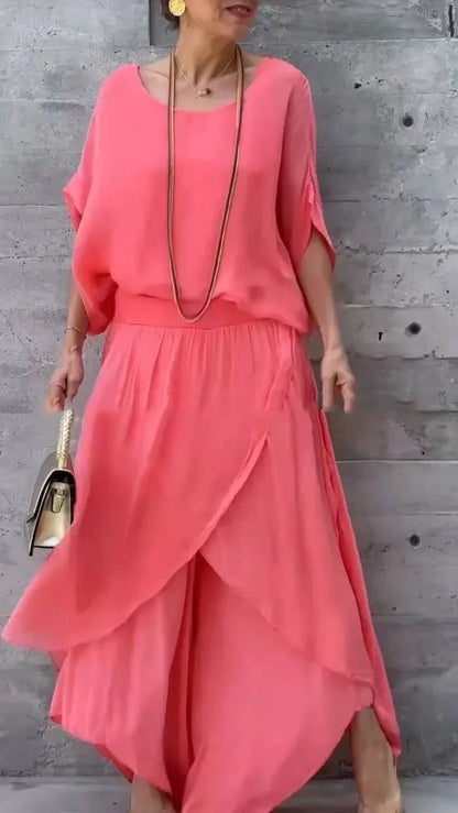 Graceful Flow Chiffon Pant Set