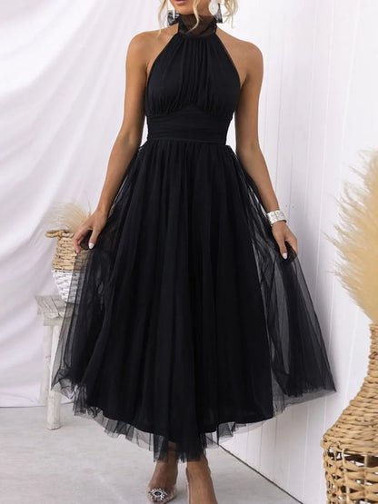 Chiffon Halter Neck Dress