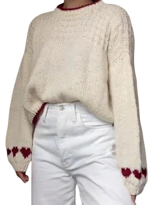 Sweetheart Charm Loose Knit Sweater