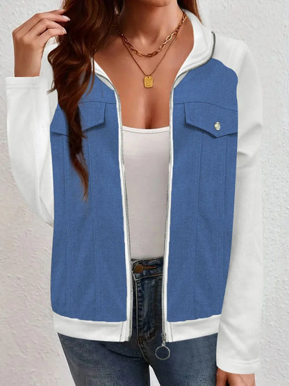Women’s Color-Block Patchwork Denim Jacket
