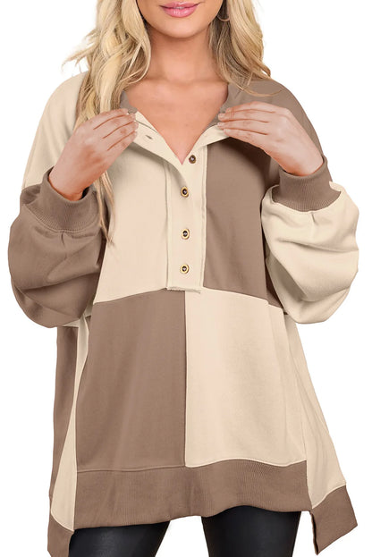 Trendy Contrast Buckle Sweatshirt