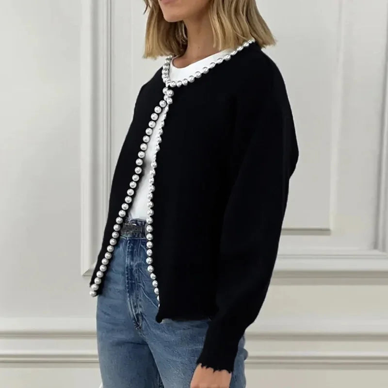 Chic Weave Short Knit Cardigan